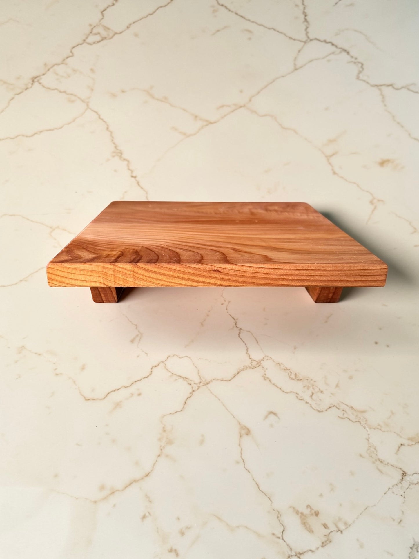 Cedar wood riser: wood display stand, plant stand, bonsai stand