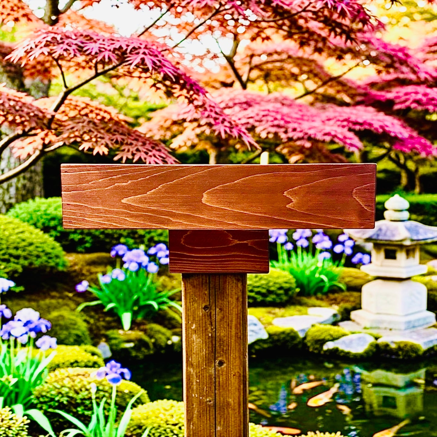 Cedar Post Mount Platform Bird Feeder: Pole Mounted Outdoor Platform Feeder