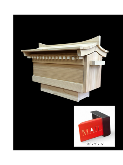 Pagoda Mailbox-cedar Asian style pagoda mailbox