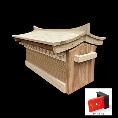 Pagoda Mailbox-cedar Asian style pagoda mailbox