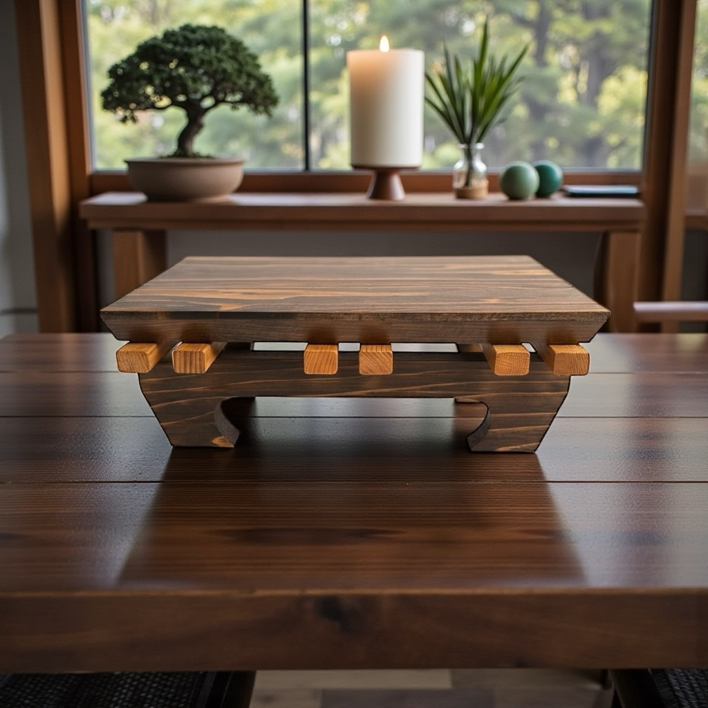 Bonsai stand: Asian styled cedar bonsai plant stand