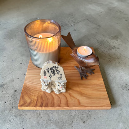 Cedar wood riser: wood display stand, plant stand, bonsai stand