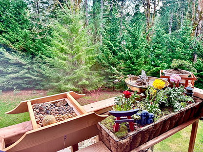 Deck Railing Asian Cedar Bird Feeder