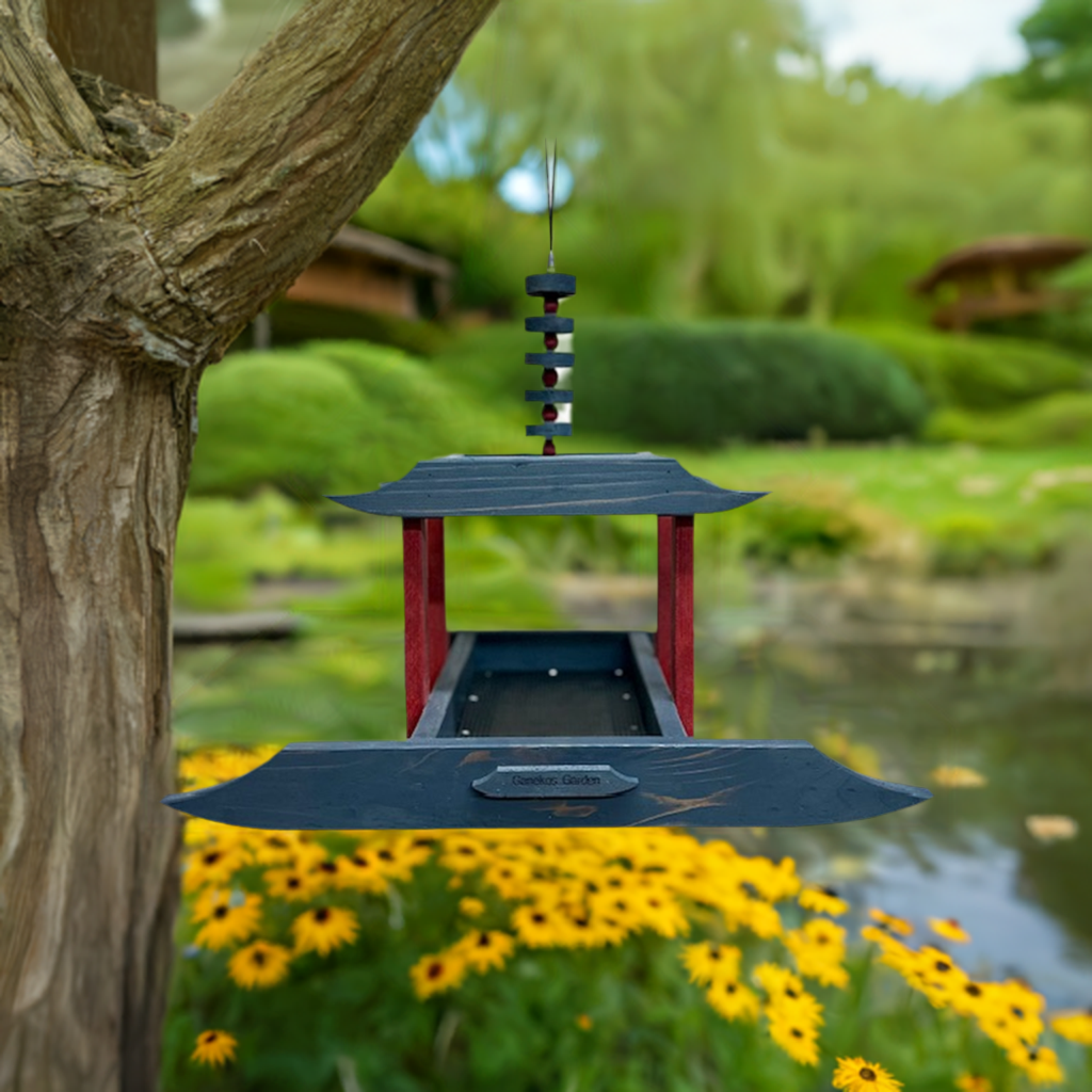 Bird Module With Loading Platform Seiiki Platform Bird Feeder – Ganeko's Garden & Woodworks
